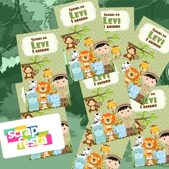 Adesivo Personalizado Retangular 4x7 Safari