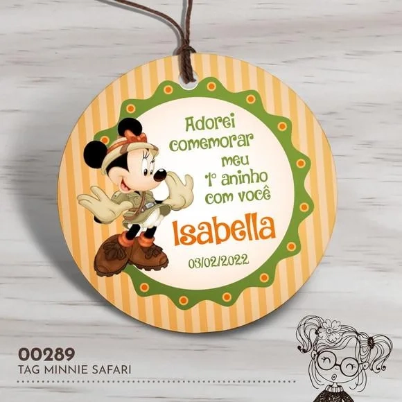 Tag Redonda Minnie Safari - 00289