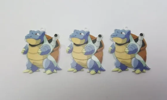 4 Pingente Pokémon Blastoise em Acrílico UV