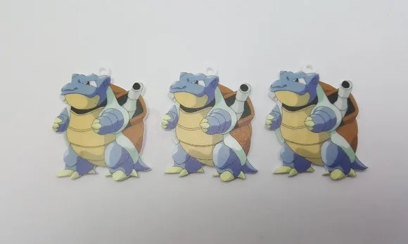 4 Pingente Pokémon Blastoise em Acrílico UV