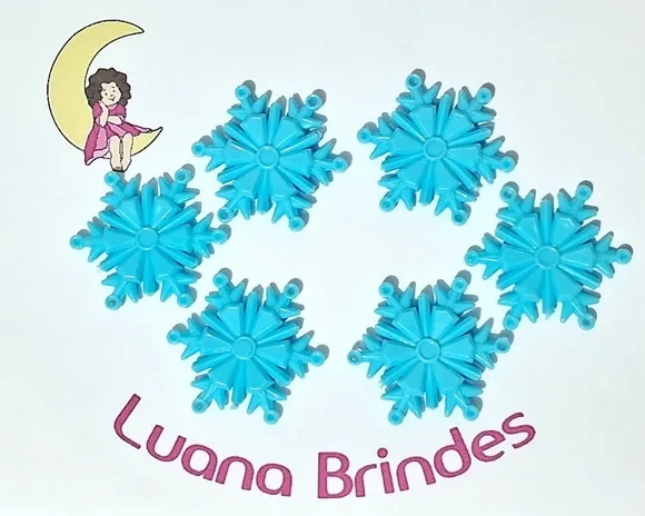 Floco de Neve Azul Fosco em Acrílico 4 cm Pcts 20 Peças