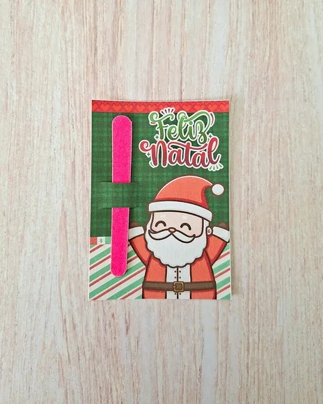 Card com Mini Lixa de Natal - Mimo para Cliente