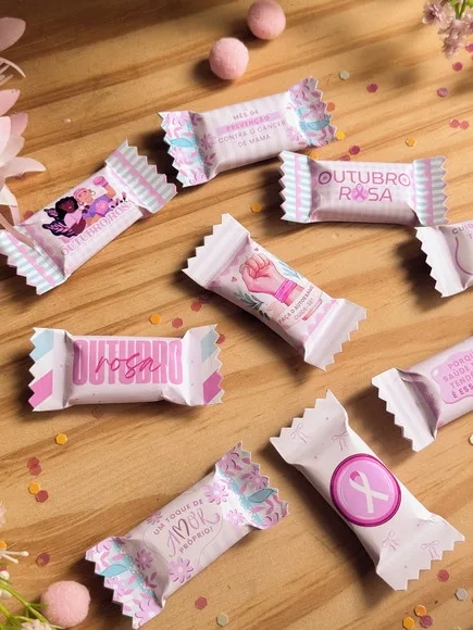 Balas Personalizadas Outubro Rosa - 50 Unidades