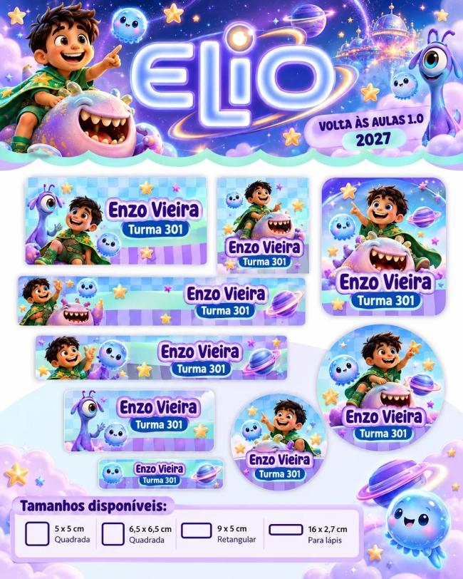 60 Etiquetas Escolares Personalizadas Prova D'agua