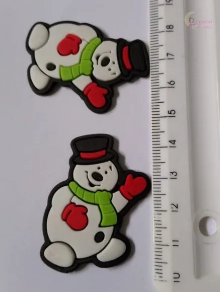 Aplique Boneco de Neve de Borracha - Pct C/6 Unidades