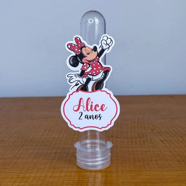 Apliques para Tubetes Personalizados MINNIE VERMELHA - Decoração de Festa | Lembrancinhas | Aniversário | Personalizados
