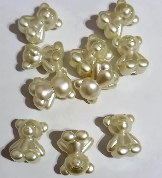 Mini Ursinho com Furo Passante Creme - 20 Unidades