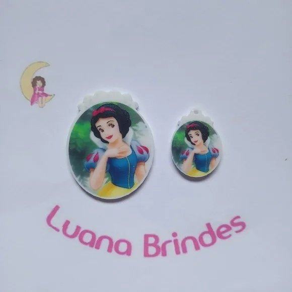 Kit Branca de Neve Aplique e Pingente de Acrílico 3 Kits