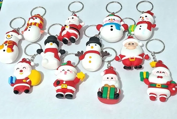 Chaveiro Papai Noel Emborrachado Pacote com 3 Unidades