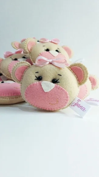 Combo Chaveiro Ursa Rosa 20 Peças