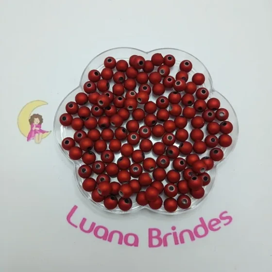 Bolinha Emborrachada Vinho Metalizada 8mm Pct 100 Unidades