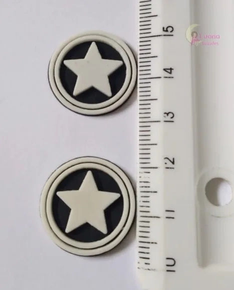 Aplique Símbolo Estrela de borracha - pct c/8 unid