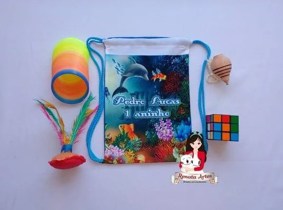 Mochila Brinquedos Retrô Tema Fundo do Mar