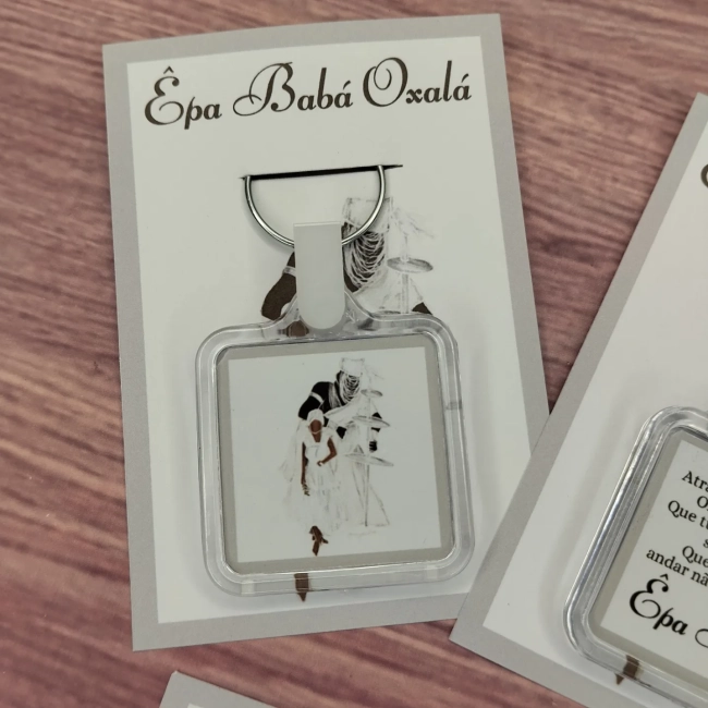20 Unidades - Chaveiro Orixá Oxalá Personalizado Lembrancinhas