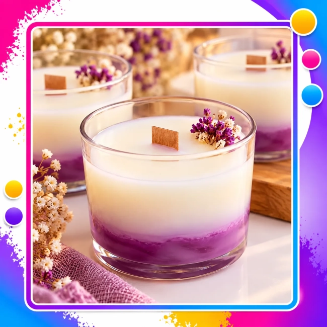 Vela Aromática Artesanal em Copo de Vidro com Pavío de Madeira – Vela Perfumada Decorativa