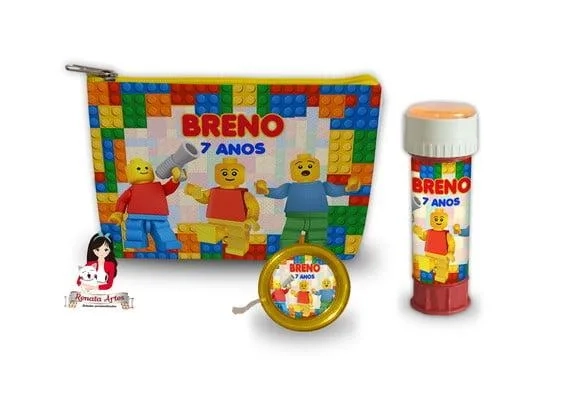 Necessaire com Ioiô e Bolhas de Sabão Lego