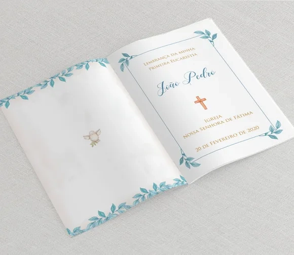 Lembrança Eucaristia - Livrinho Orações - Divino Azul
