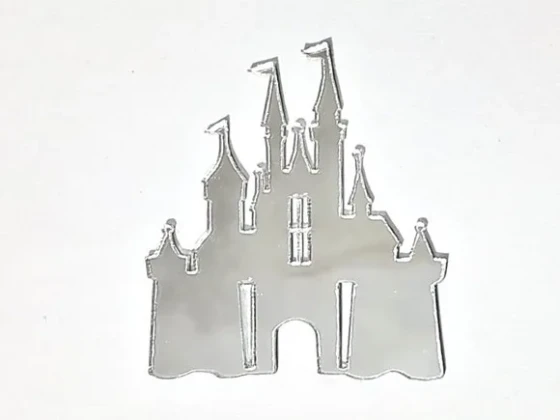 Apliques Castelo de Acrílico Espelhado 5cm Pacotes com 4 Uni