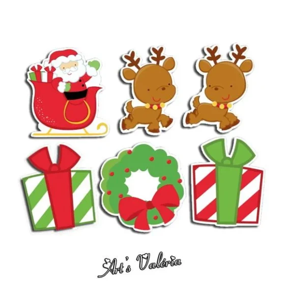 Kit 6 Adesivos de Natal - 5cm Cada Adesivo