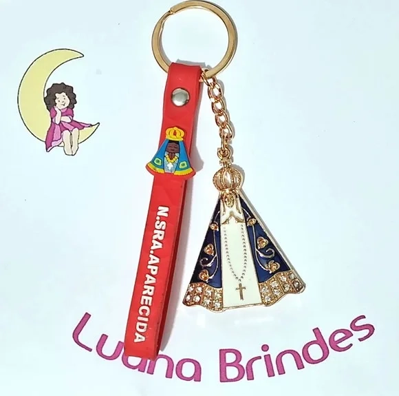 Chaveiro Nossa Senhora Aparecida com Fita Silicone 1 Peça