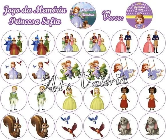 Jogo da Memória Princesa Sofia