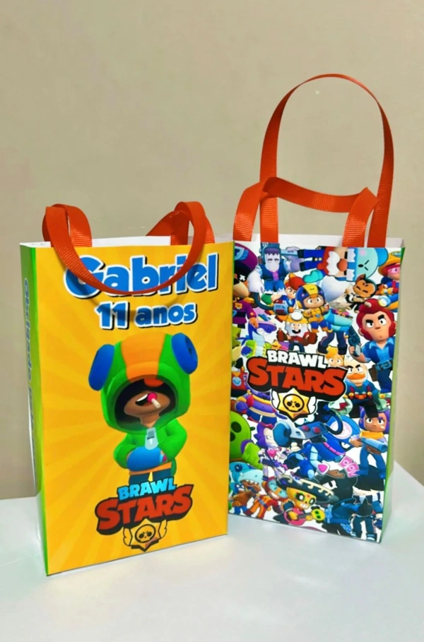 Sacolinhas Personalizadas Brawl Stars Leon Lembrancinhas Para Aniversário