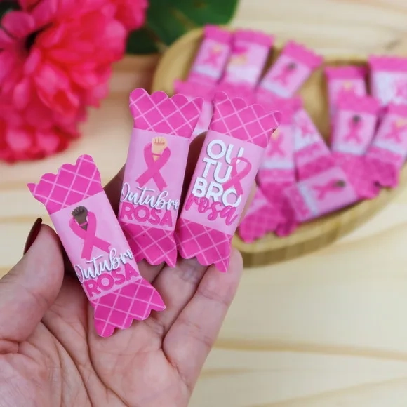 Balas Personalizadas Outubro Rosa - 50 Unidades