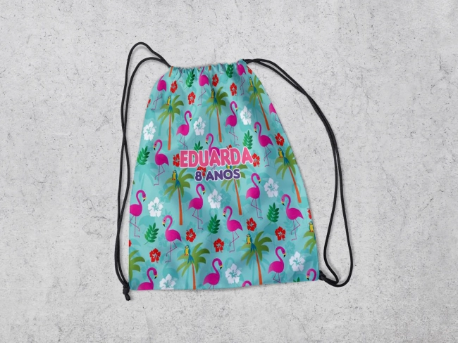 Mochilinha Personalizada Flamingos
