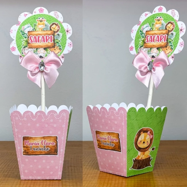 PEGUE E MONTE - Centro de Mesa SAFARI MENINA - Decoração de Festa | Lembrancinhas | Aniversário | Personalizados
