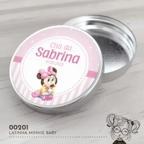 Latinha Adesivada Minnie Baby - 00201