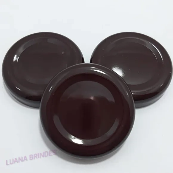 Potinho de Vidro 40ml c/tampa Marron de metal-pct c/10 uni