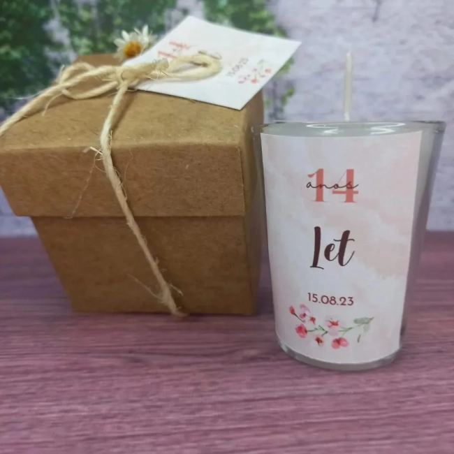 60 Vela Aromática no Copo Lembrancinha Personalizada Aniversári, Batizado,Casamento e etc. Fazemos Qualquer Tema