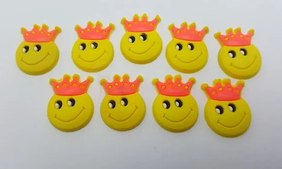 Aplique de Carinha Feliz Emborrachado de 2cm- 10 Unidades