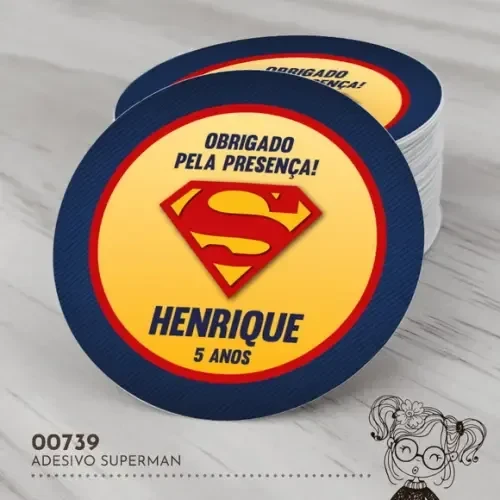 Adesivo Redondo Superman - 00739