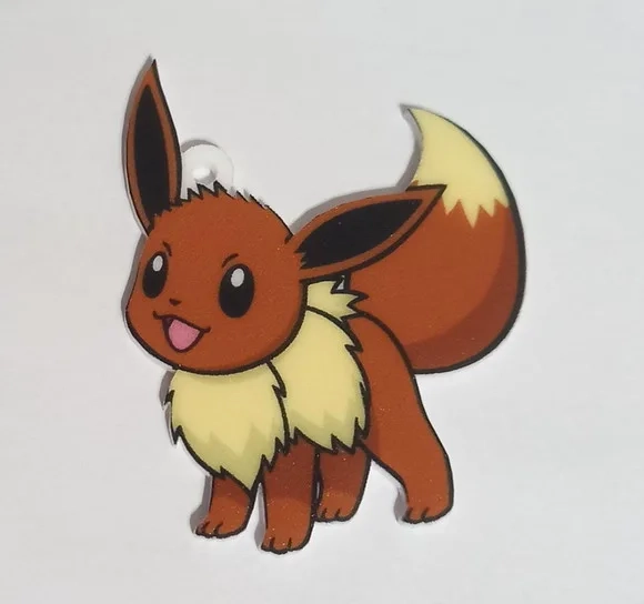 Pingente Pokémon Eevee Acrilico Uv- 3 Unidades