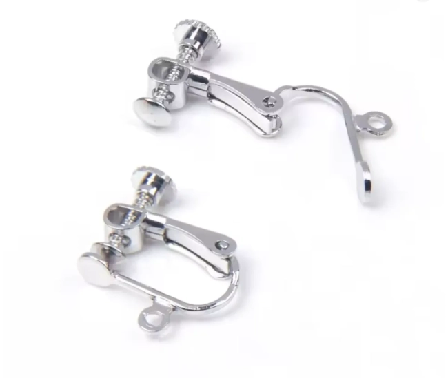 Base para Brinco de Pressão Prateado ou dourado modelo parafuso ( 5 Pares )