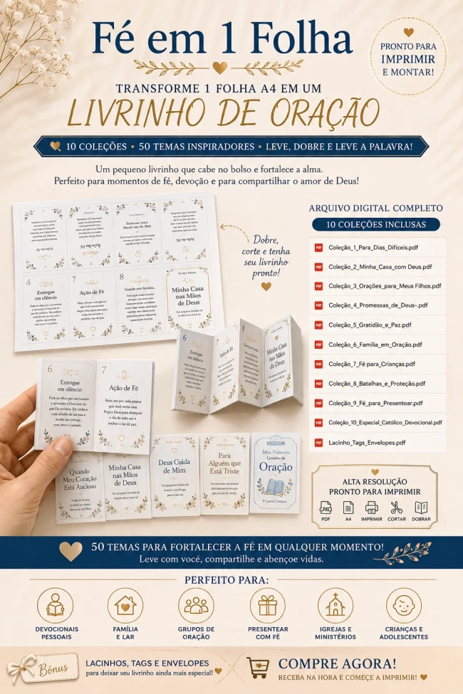 🙏 FÉ EM 1 FOLHA — LIVRINHOS DE ORAÇÃO - ARQUIVO PDF
