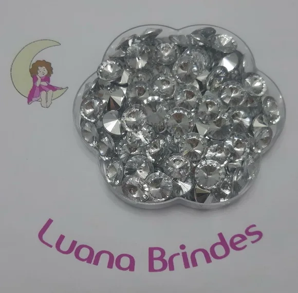 Chaton Redondo Pingo De Luz (strass)- 14mm - Pct Com 50 Unid
