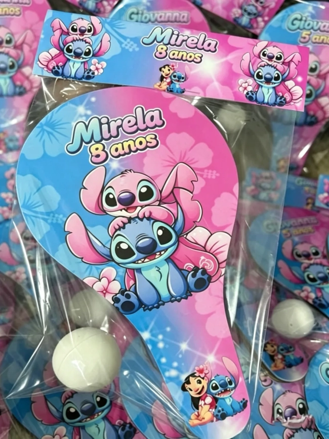 Raquete de Ping e Pong Personalizada para lembrancinhas do Stitch