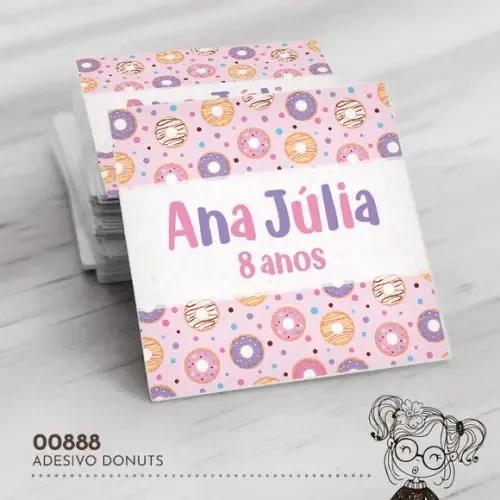 Adesivo Quadrado Donuts - 00888