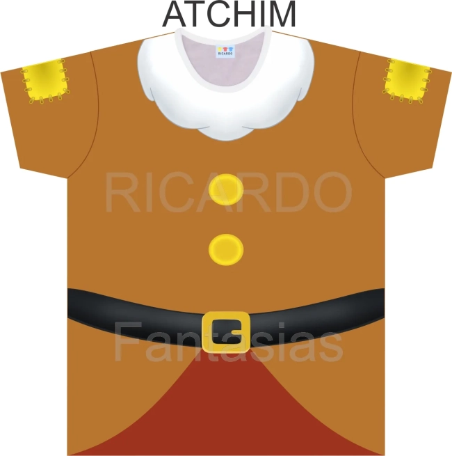 Camiseta Infantil Fantasia Anõeszinhos com Barba Branca e Cinto