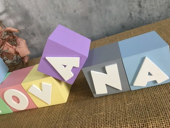 Candy Colors - Cubos 6x6cm Ggg - Decoração Bebê