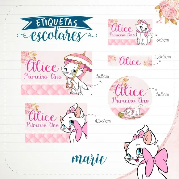 60 Etiquetas Escolares Personalizadas Prova D'agua