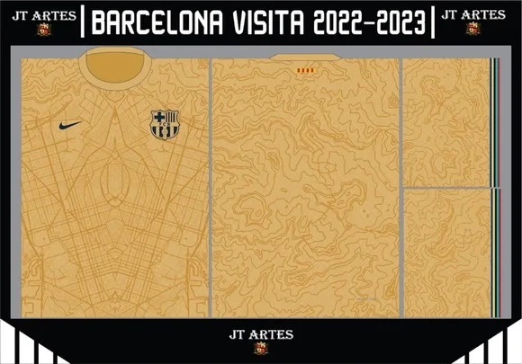 Vetor Camisa do Barcelona Visita 2022/2023