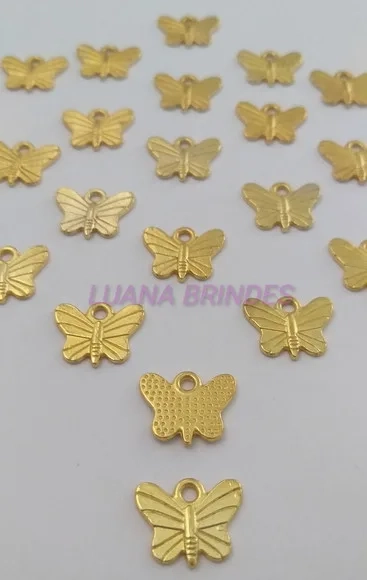 Pingente Borboleta de Metal Dourado - Pct c/ 15 Unidades