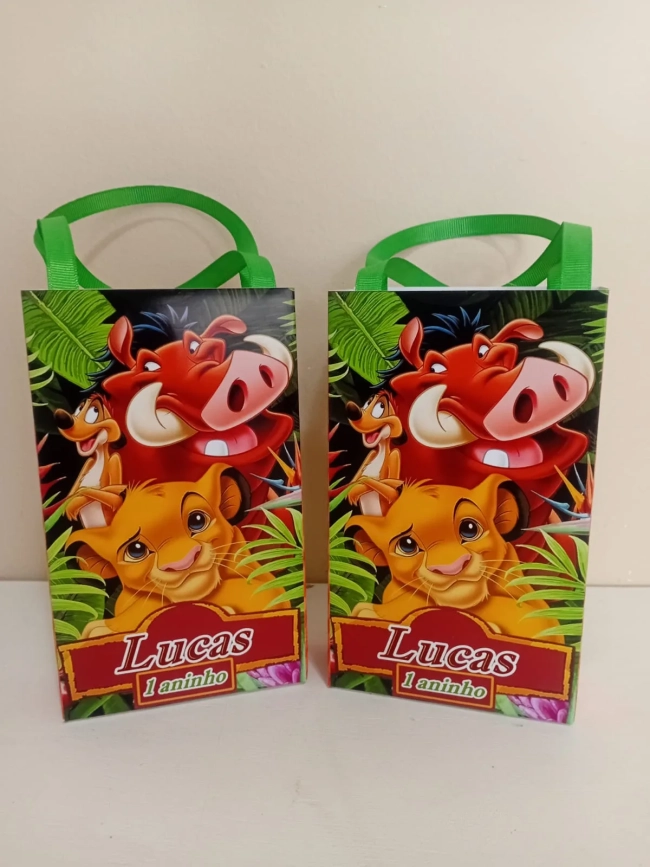 Sacolinhas Personalizadas Rei Leão para Lembrancinhas