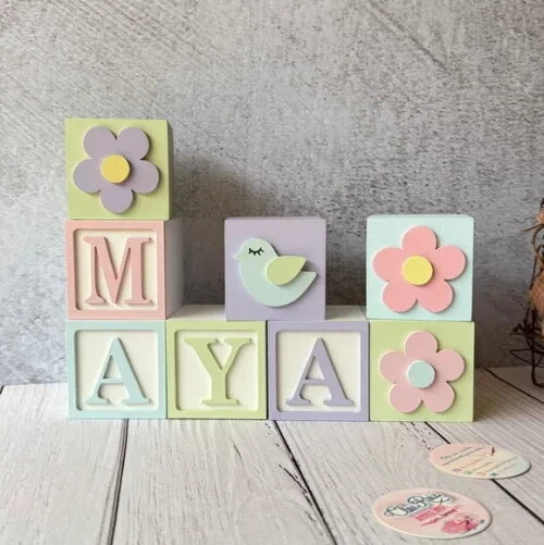 Tons Pastel Cubos 6x6cm Ts- Decoração Bebê