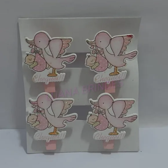 Mini pregador de madeira decorativo baby-Cartela c/4 unid