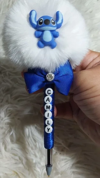 Caneta Personalizada com Pompom e Nome