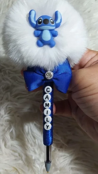 Caneta Personalizada com Pompom e Nome